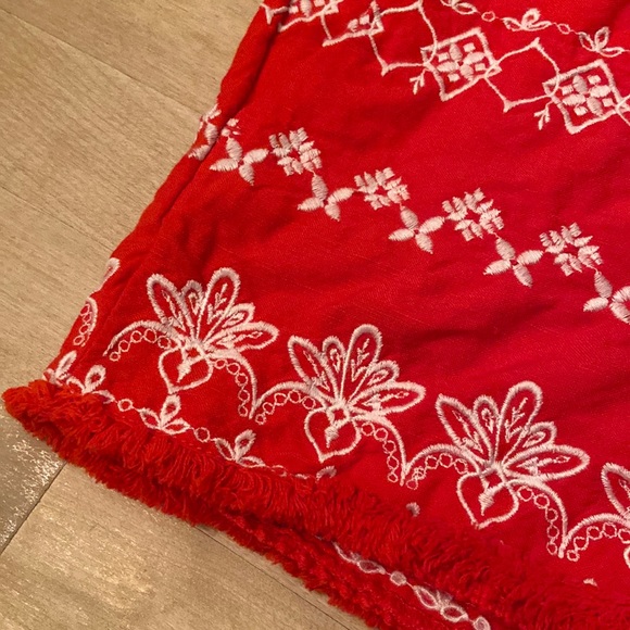 LOFT Linen Blend Embroidered Drawstring Waist Casual Shorts - Picture 5 of 11